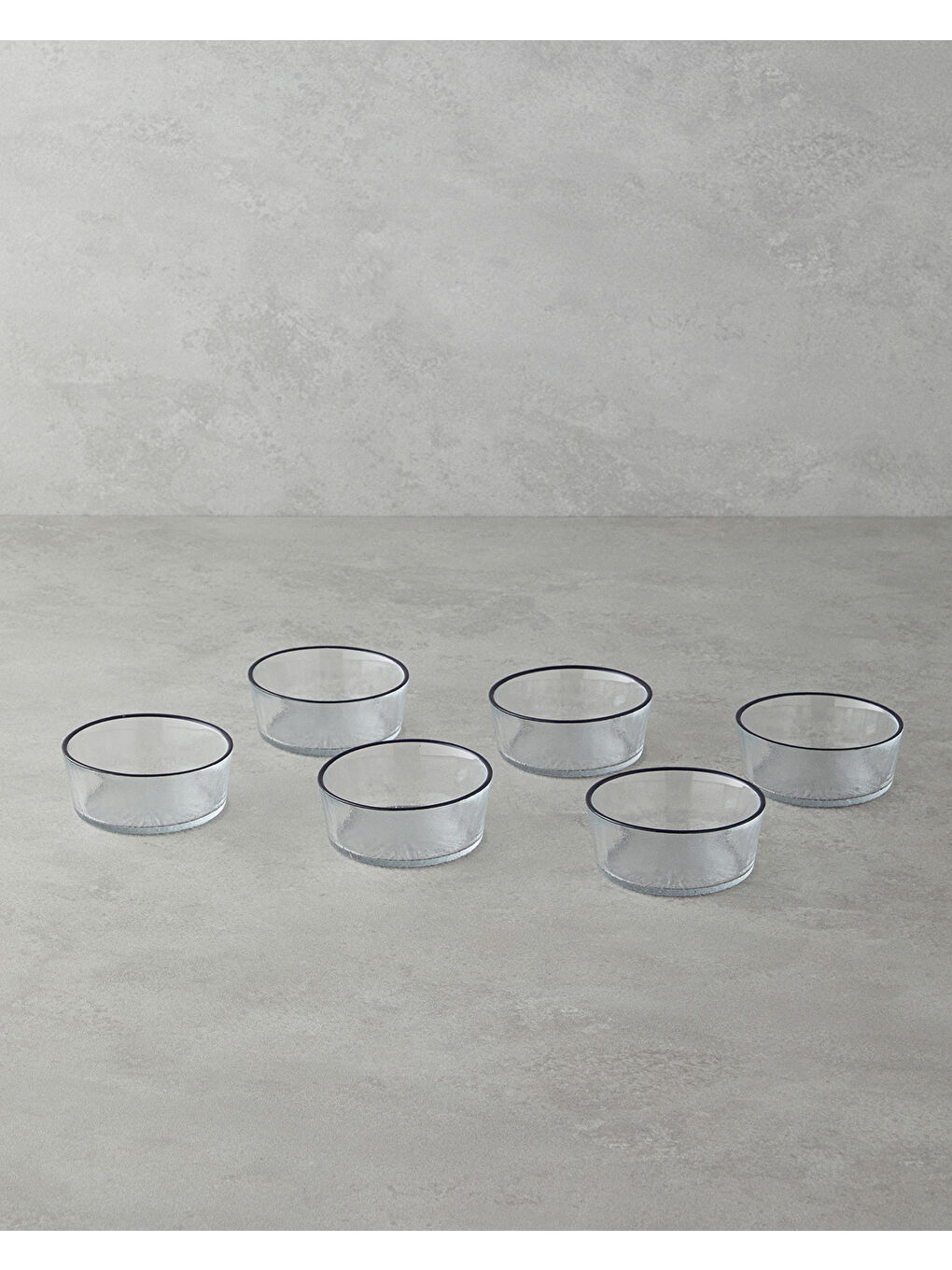 Renksiz Luxe Cam 6'lı Çerezlik 9 cm Şeffaf