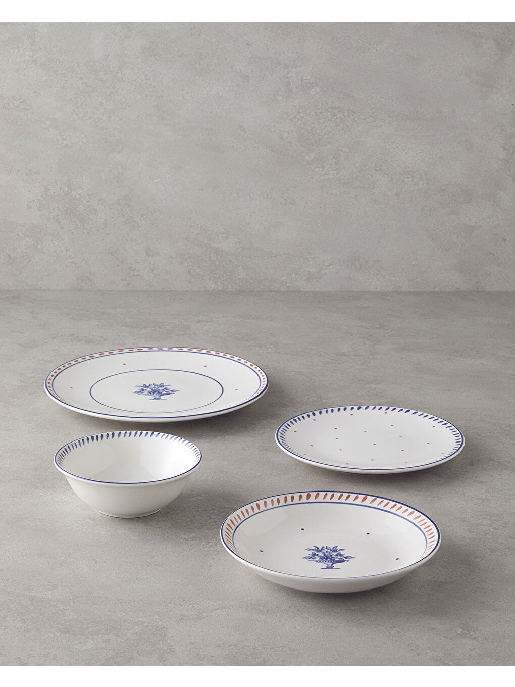 Whisper Seramik Yemek Takımı 16 Parça 4 Kişilik Mavi-2