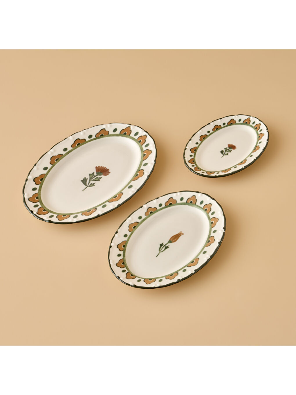 Karışık Tulip Porselen Sunum Tabağı (25 cm)-1