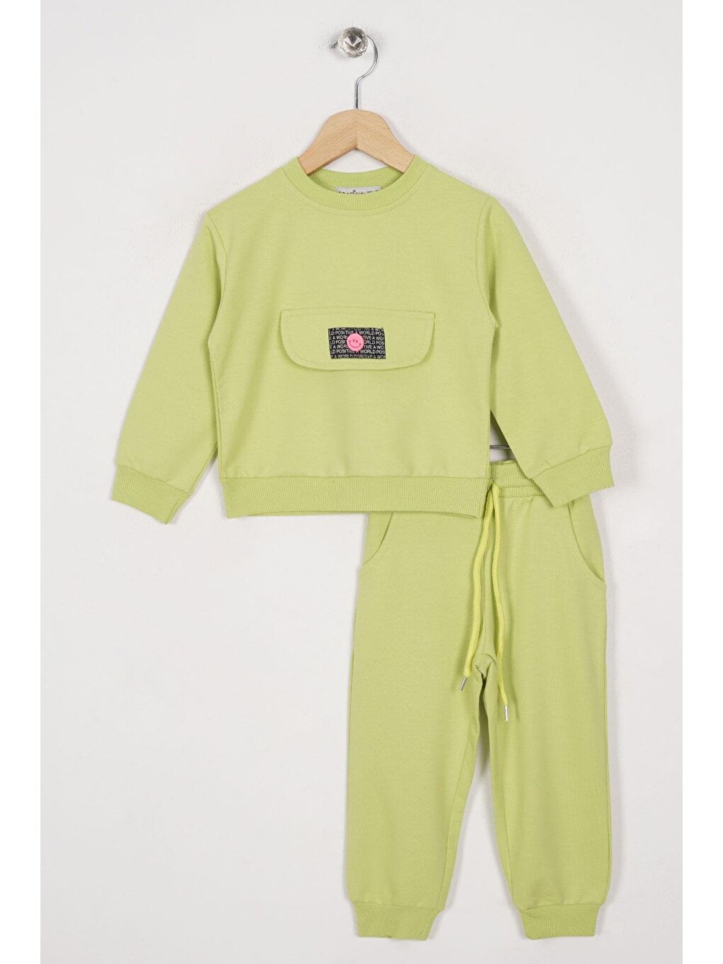 Yeşil Bisiklet Yaka Cep Kapaklı Eşofman Takım