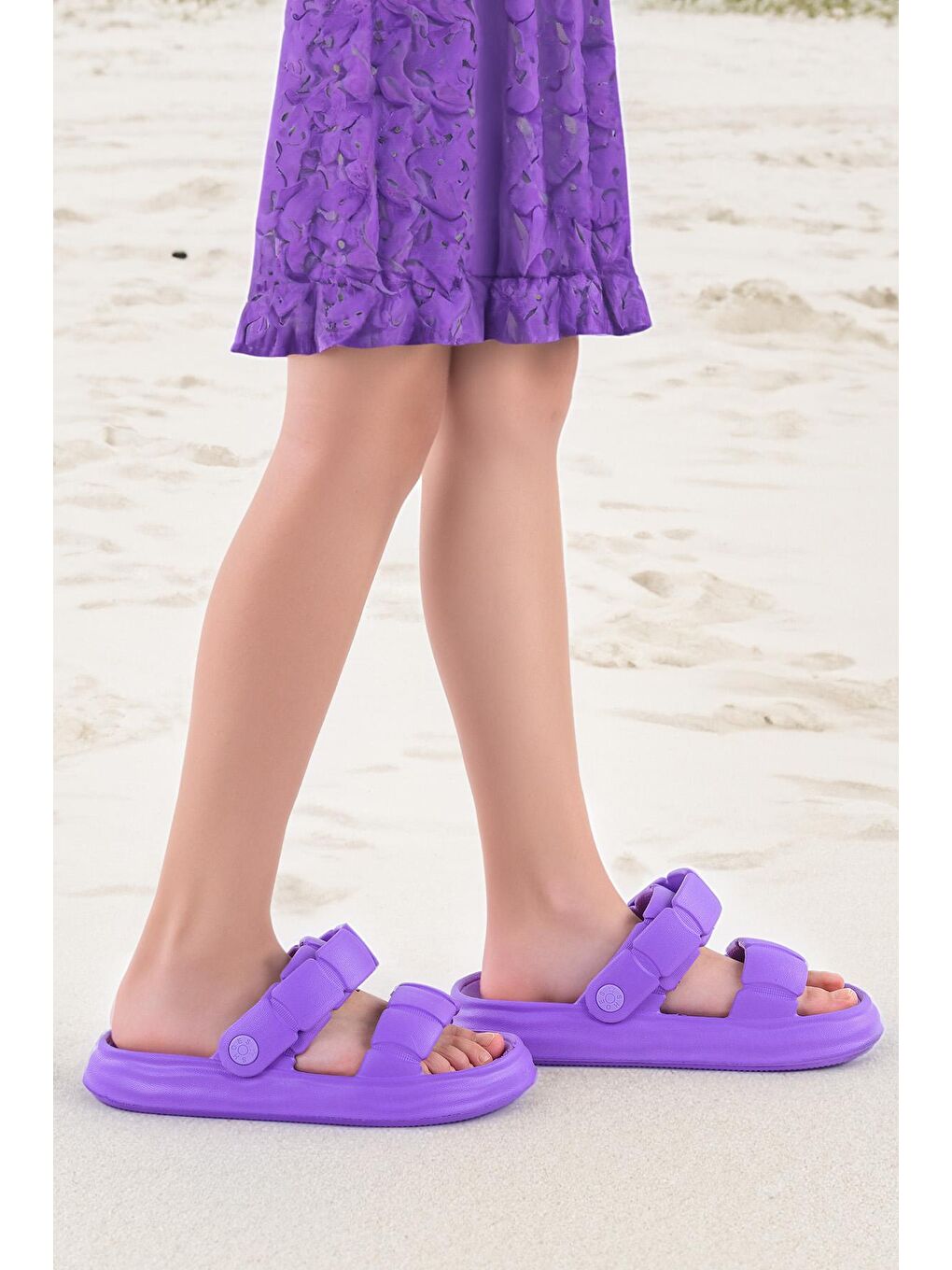 Lila Eva Plaj Havuz Okul Kreş Kız Çocuk Terlik Twg 252