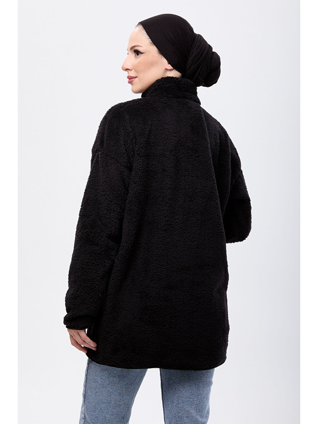 Armalı Pelüş Sweat Siyah - 27821-SIYAH-6