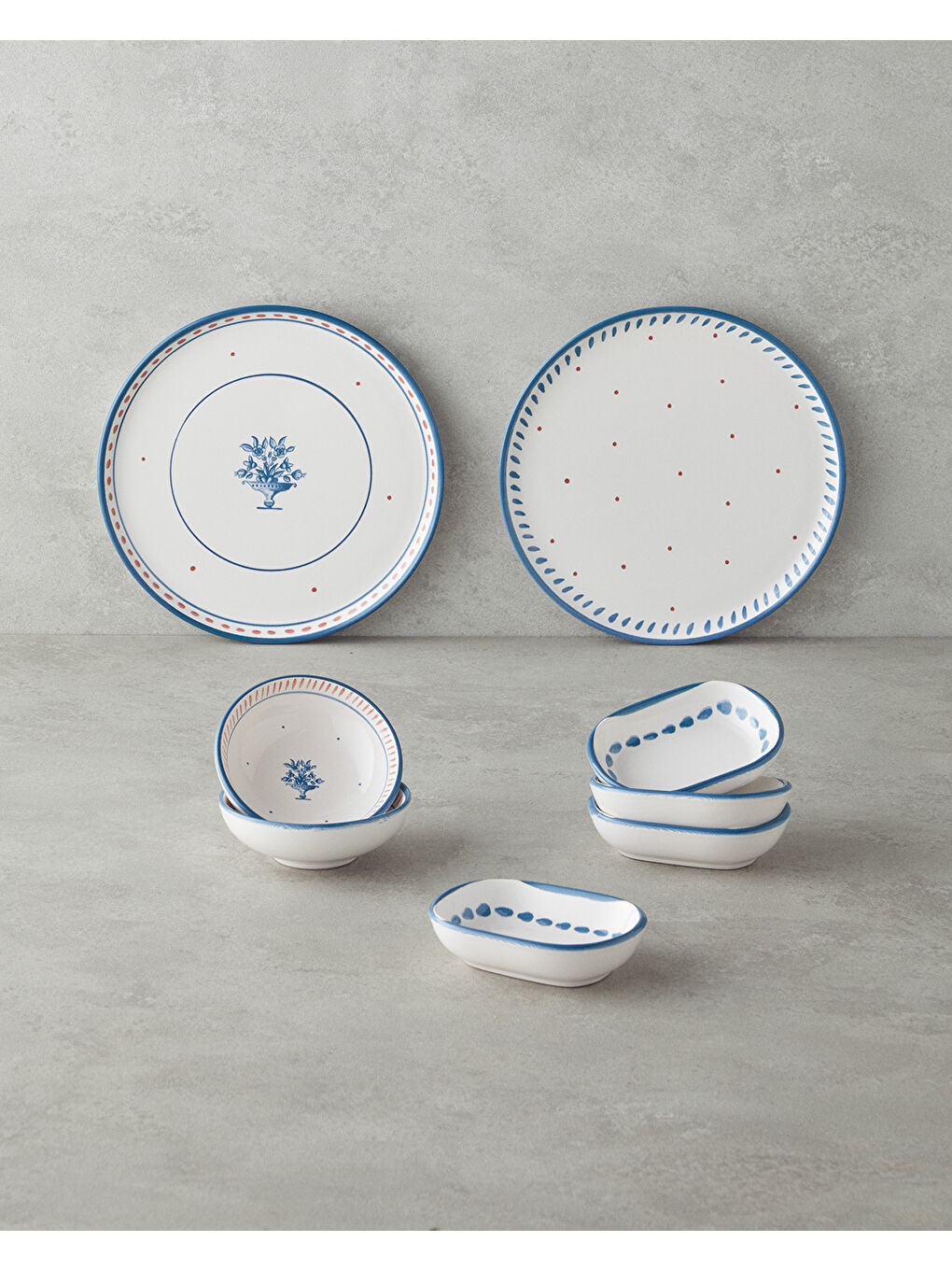 Whisper Seramik Kahvaltı Takımı 8 Parça 2 Kişilik Mavi