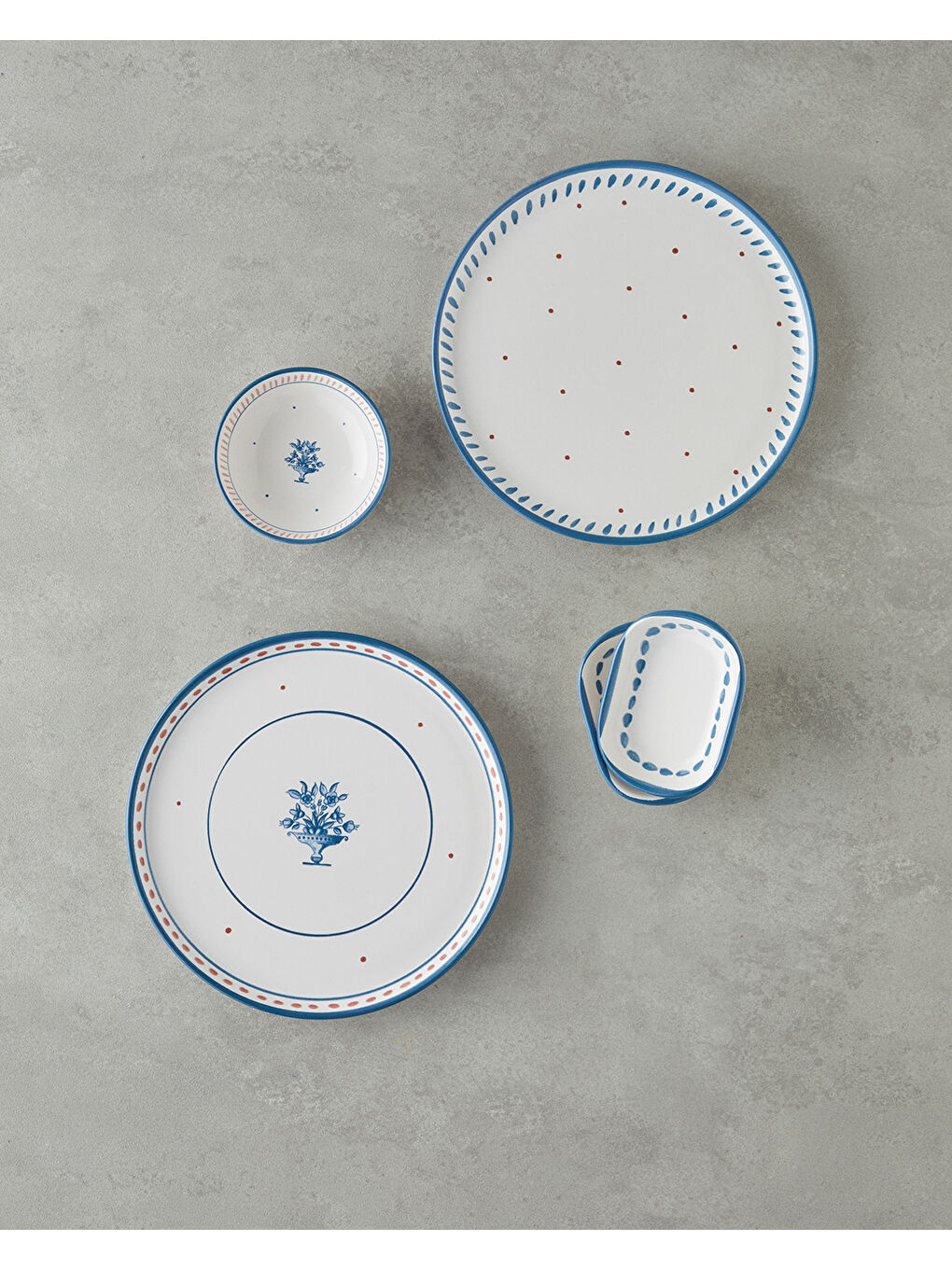 Whisper Seramik Kahvaltı Takımı 8 Parça 2 Kişilik Mavi-1