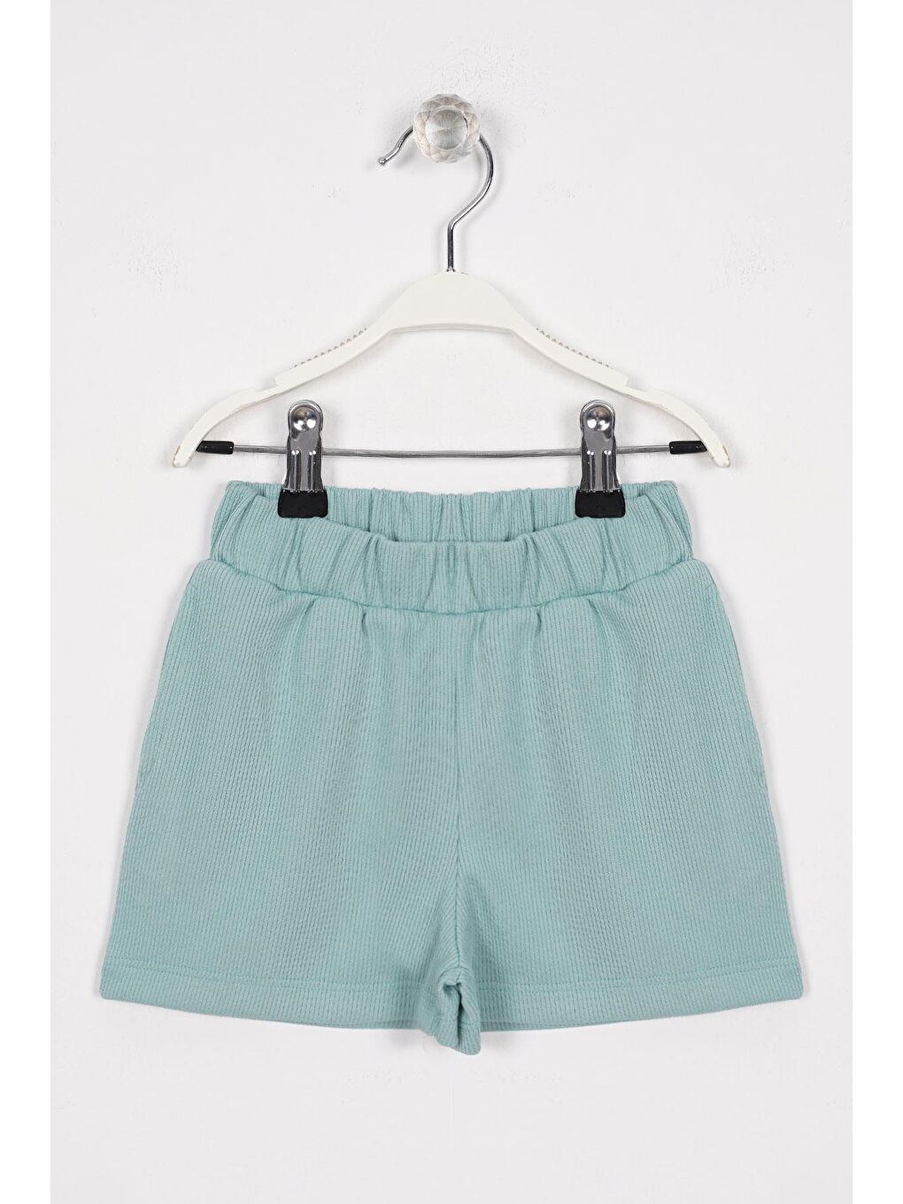 Fitilli Cepli Çağla Yeşili Renk Kız Çocuk Şort