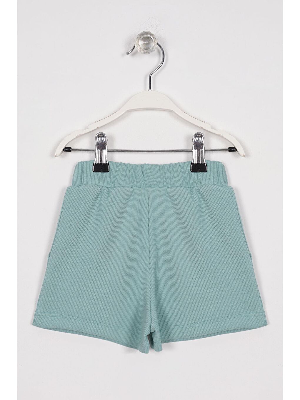 Fitilli Cepli Çağla Yeşili Renk Kız Çocuk Şort-1