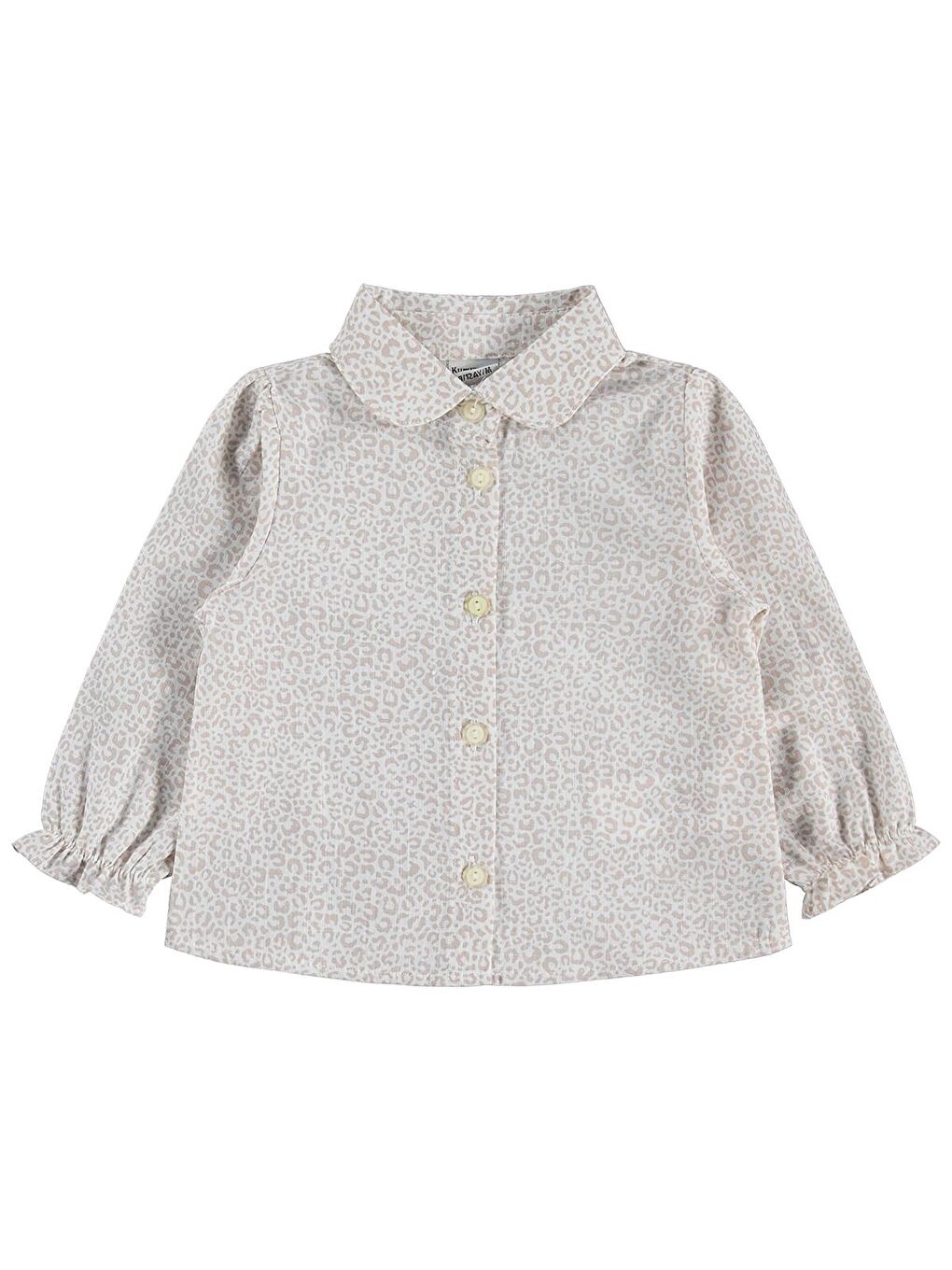 Leopar Gömlek Dantelli Hırka 3 Lü 6-18 Ay Takım - Bej 6-9 Ay-1