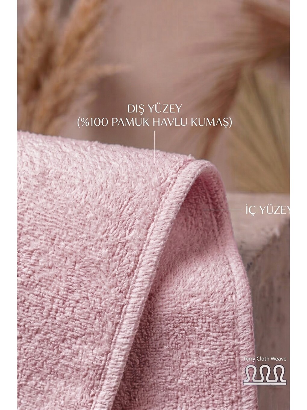 Pembe %100 Pamuk Havlu Kumaş Kuşaklı Hamile Ve Lohusa Elbisesi-3
