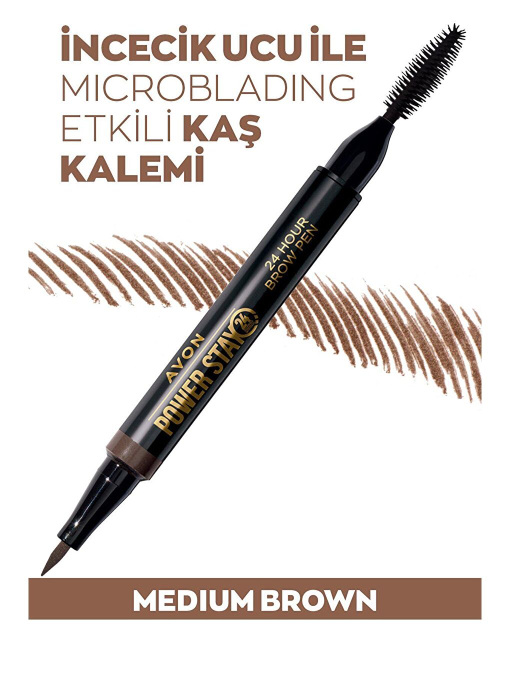 AVON Renksiz Power Stay Kaş Kalemi Medium Brown - 1