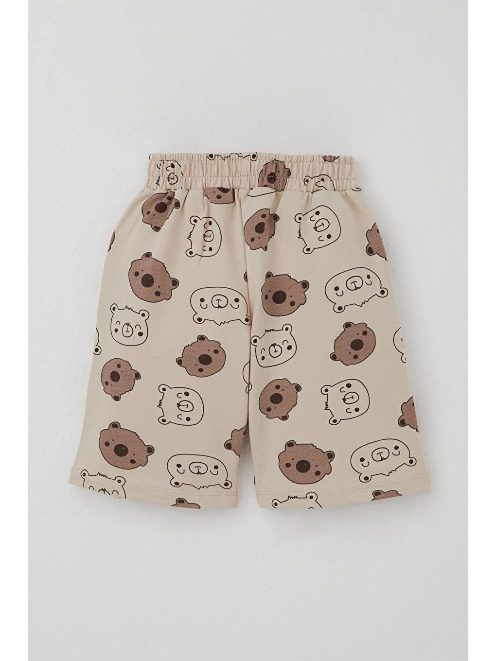 Erkek Bebek Şortlu Takım Sevimli Ayıcık Baskılı Bej (9 Ay-3 Yaş)-4