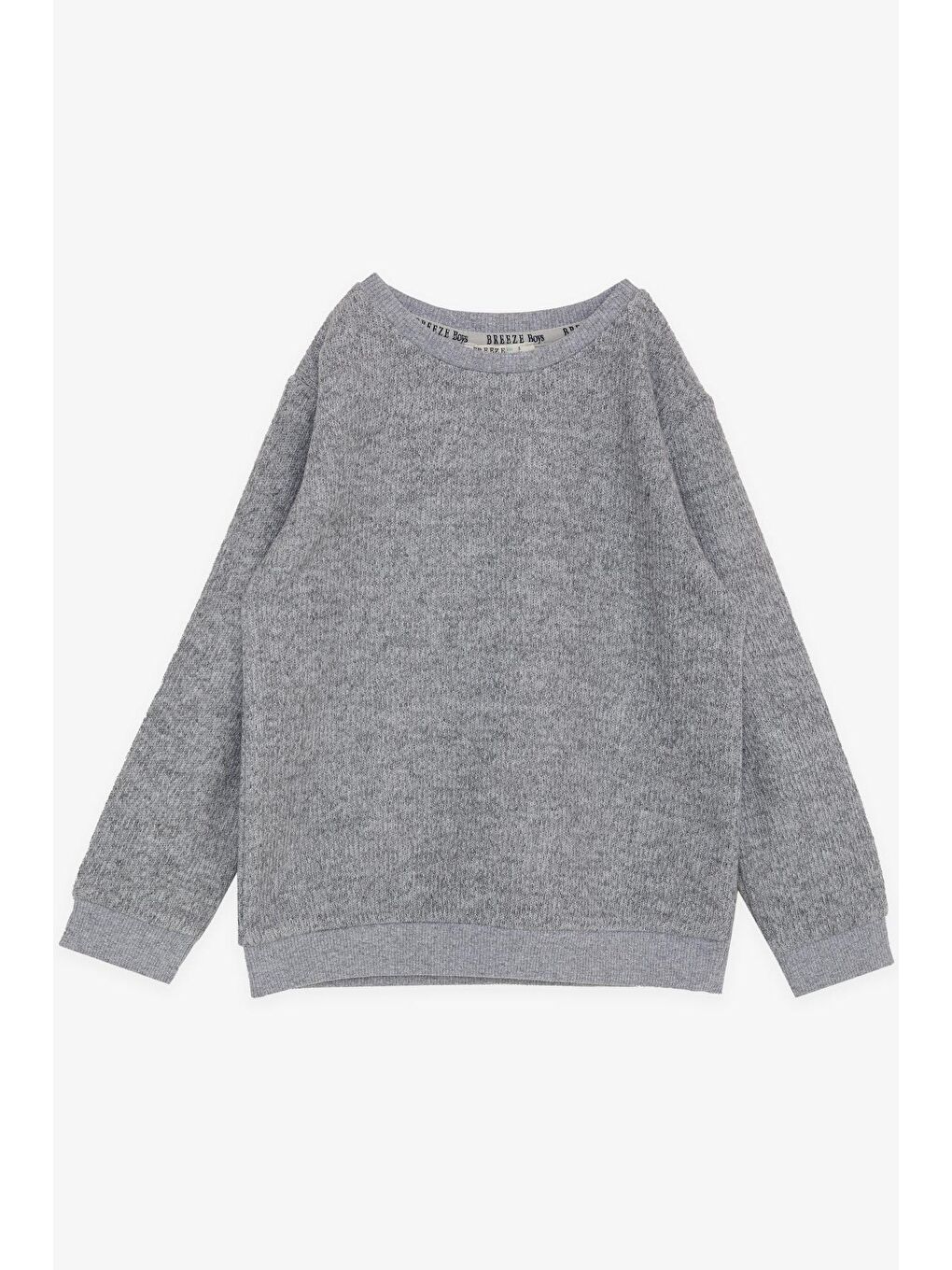 Bej Erkek Çocuk Sweatshirt Basic Gri Melanj (2-4 Yaş)
