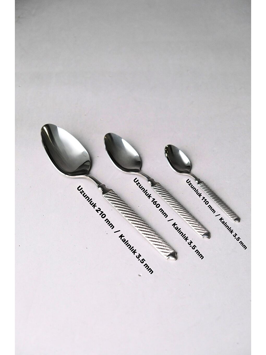 Gri Linda Sade Çatal Kaşık Bıçak Takımı 12 Kişilik 84 Parça-3