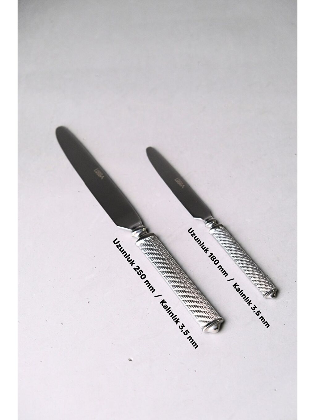 Gri Linda Sade Çatal Kaşık Bıçak Takımı 12 Kişilik 84 Parça-4