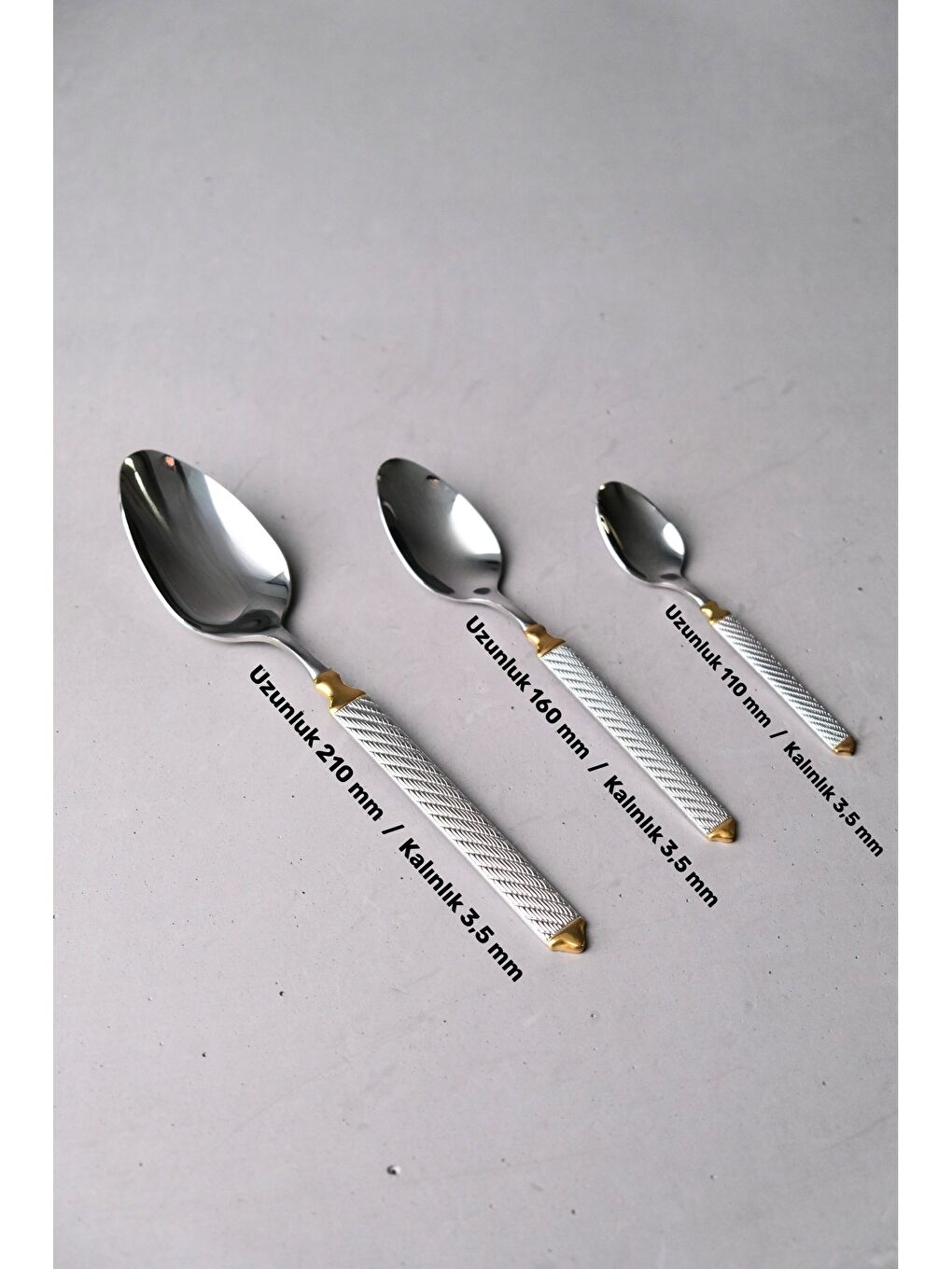 Gri Linda Gold Çatal Kaşık Bıçak Takımı 12 Kişilik 84 Parça-3