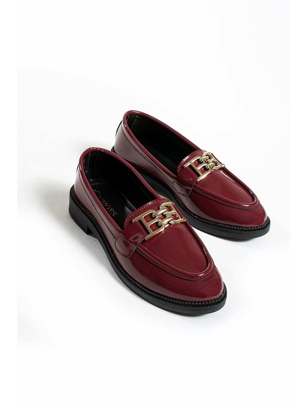 Bordo Tegan Kadın Loafer Makosen Casual Toka Detay Günlük Ayakkabı-1