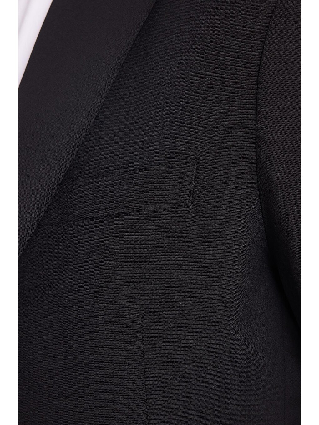 Erkek Slim Fit Mono Yaka Elastanlı Esnek Kumaş Siyah Takım Elbise-5