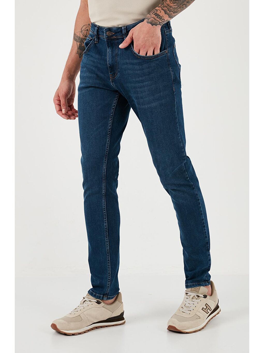 Buratti Lacivert Pamuklu Yüksek Bel Slim Fit Dar Paça Jeans 3300J107TOKYO