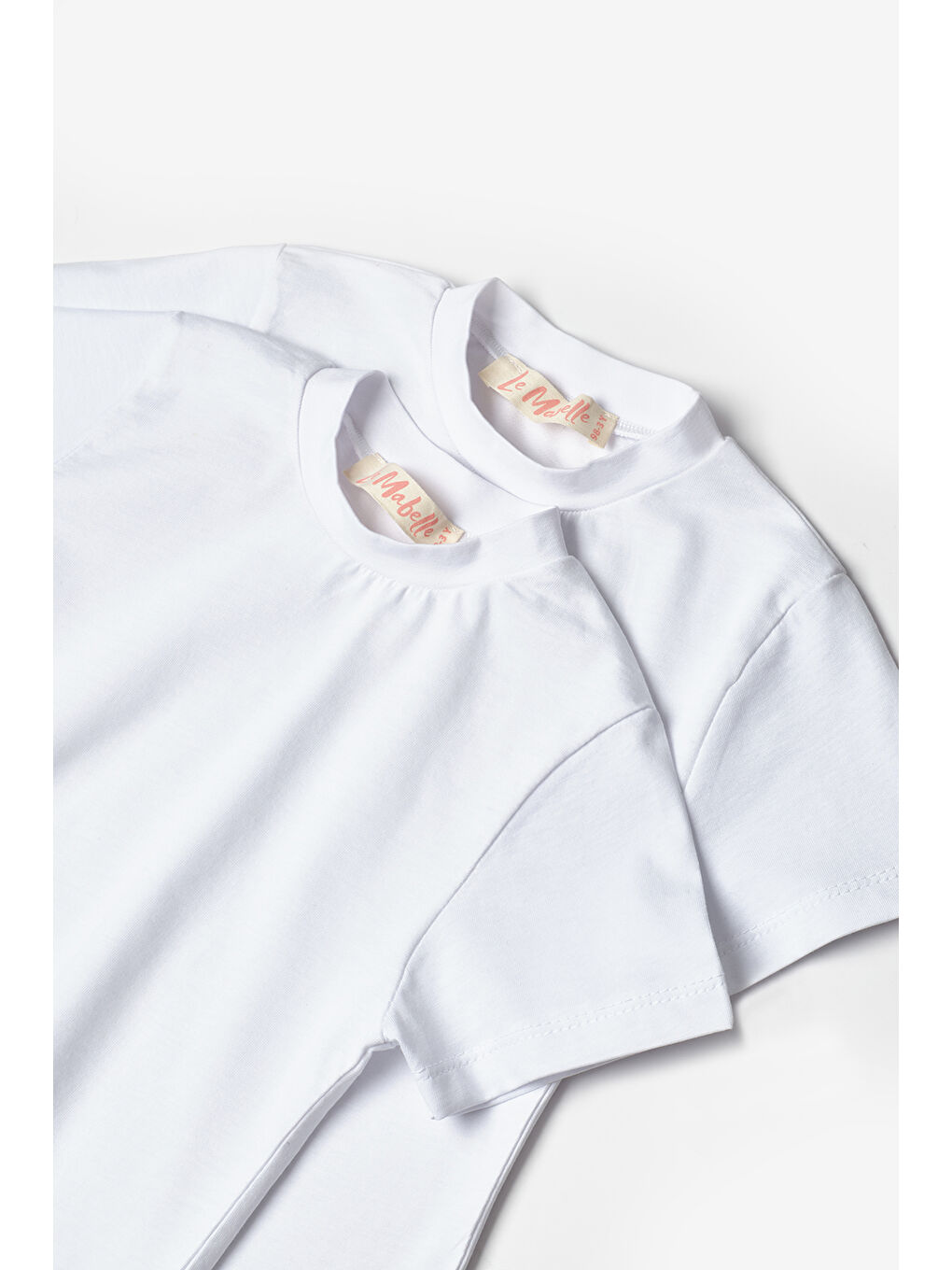 Beyaz Beyaz Penye 2'li Basic Tişört Paketi-2