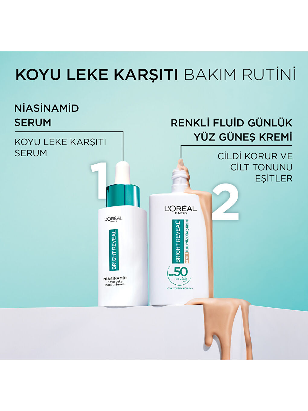 Bright Reveal Spf 50+ Koyu Leke Karşıtı Renkli Fluid Günlük Yüz Güneş Kremi 50 ml - Light-8