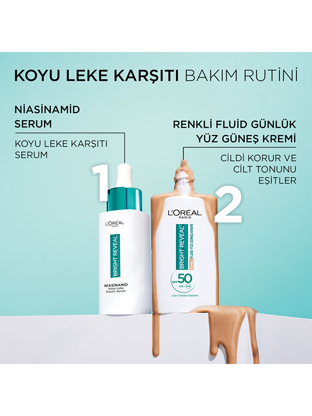 Bright Reveal Spf 50+ Koyu Leke Karşıtı Renkli Fluid Günlük Yüz Güneş Kremi 50 ml - Medium-7