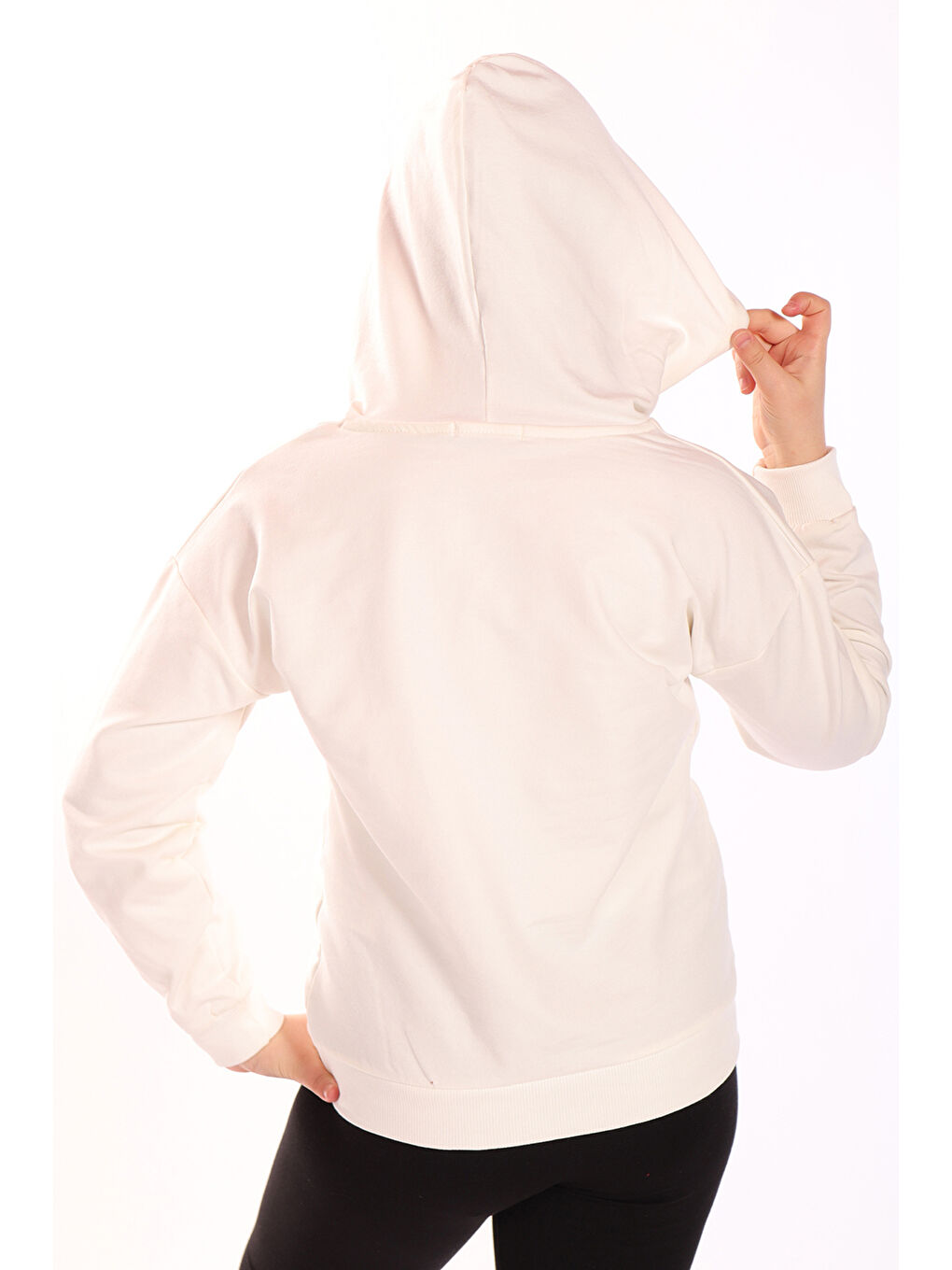 Ekru Kız Çocuk Baskılı Sweatshirt-1