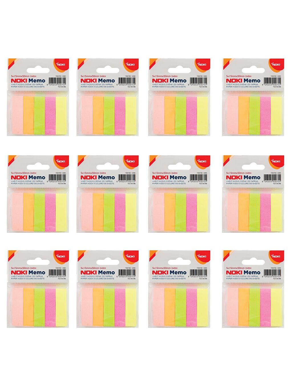 Memo Kağıt Film İndeks 5 Renk 100 Yaprak(12060) 12 Adet