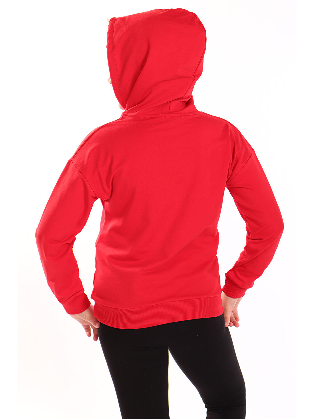 Kırmızı Kız Çocuk Baskılı Sweatshirt-1