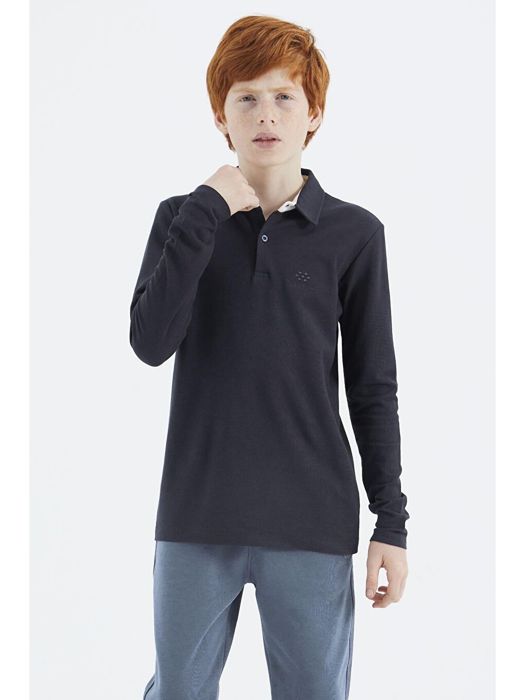 TOMMYLIFE Lacivert Polo Yaka Basic Erkek Çocuk T-Shirt - 11171 - 2