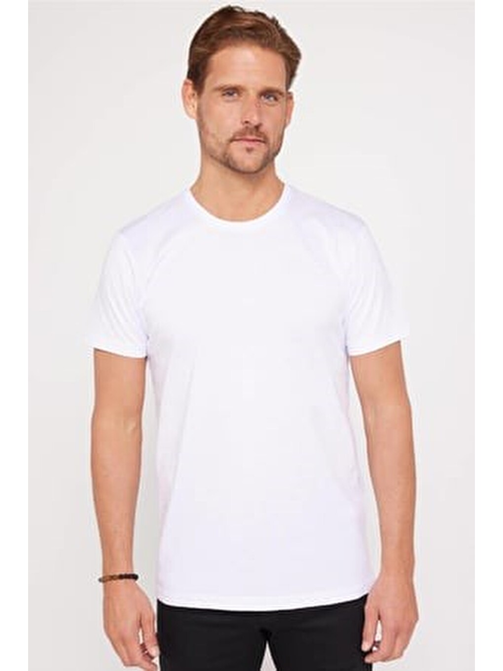 Unisex 10'lu Pkt Siyah-beyaz-vizon-yeşil-lacivert-gri-bordo Slim Fit %100 Pamuk Bisiklet Yaka Tişört-1