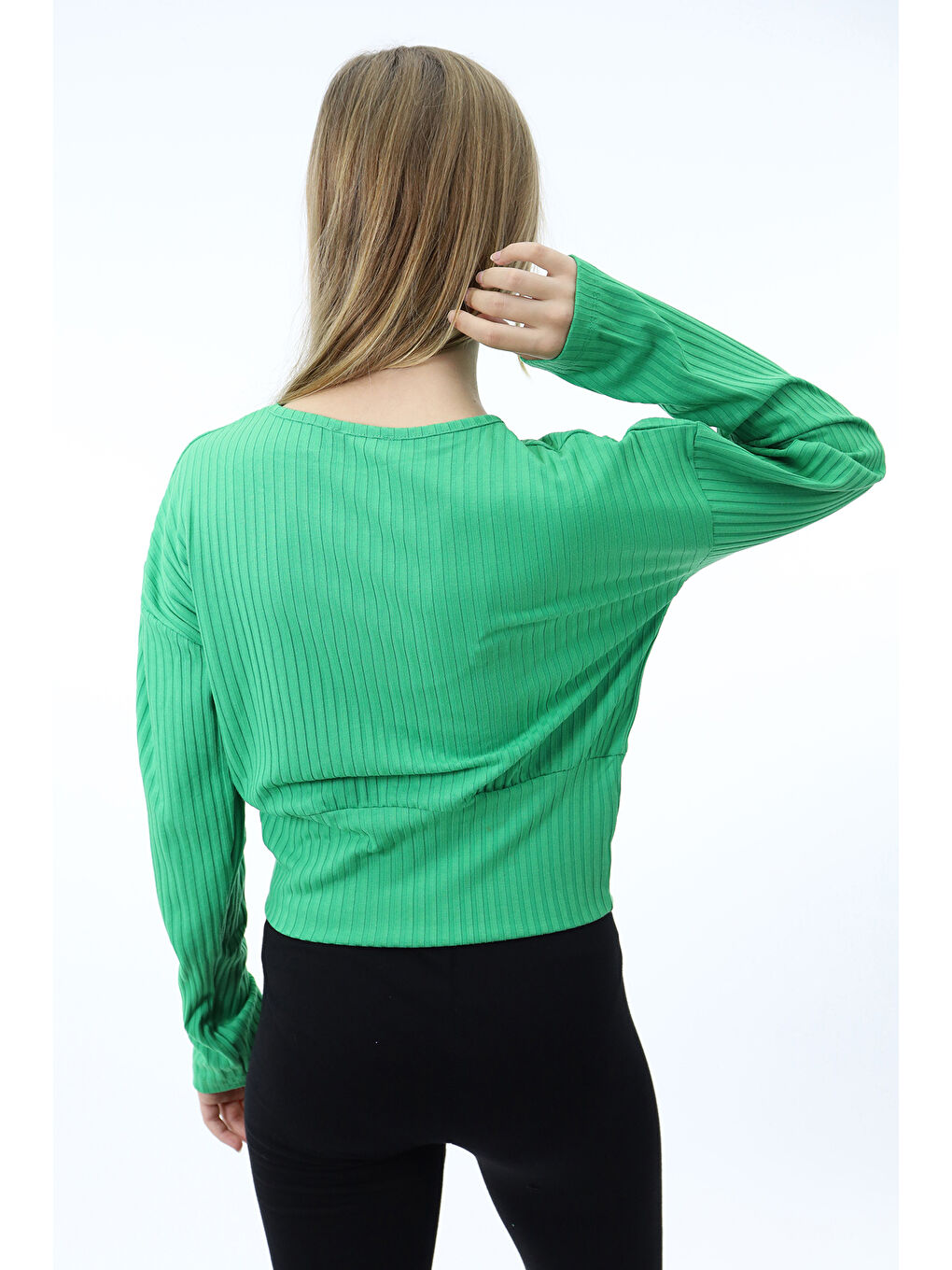 Yeşil Kız Çocuk Baskılı Sweatshirt-1