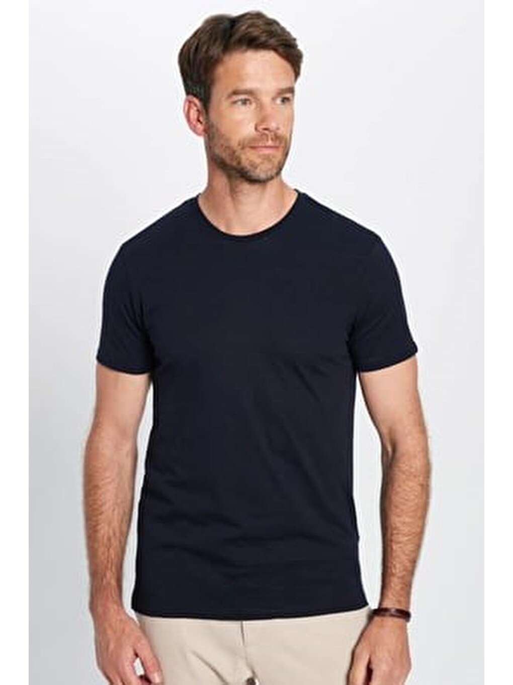 Unisex 10'lu Pkt Siyah-beyaz-vizon-yeşil-lacivert-gri-bordo Slim Fit %100 Pamuk Bisiklet Yaka Tişört-6