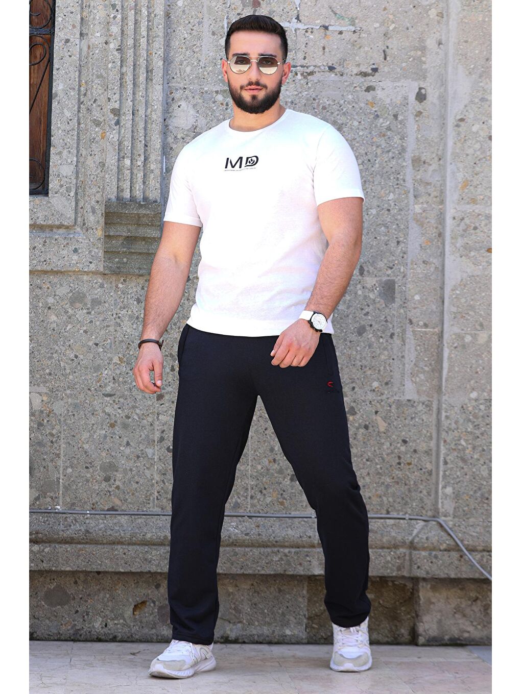 Lacivert Trend Live Baskılı Erkek Eşofman Altı-2