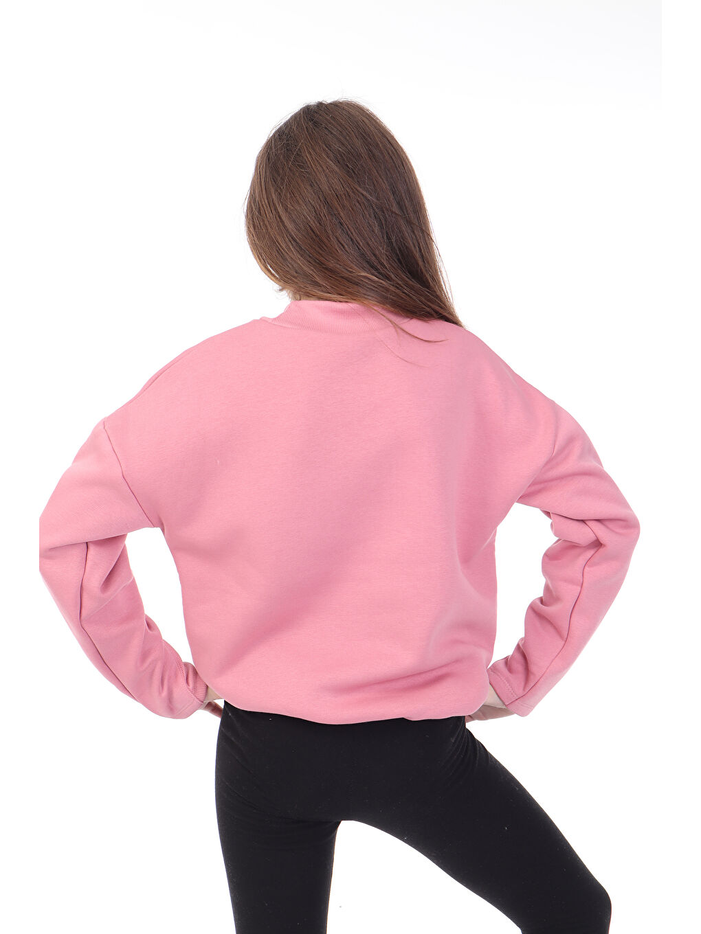 Pembe Kız Çocuk Baskılı Sweatshirt-1