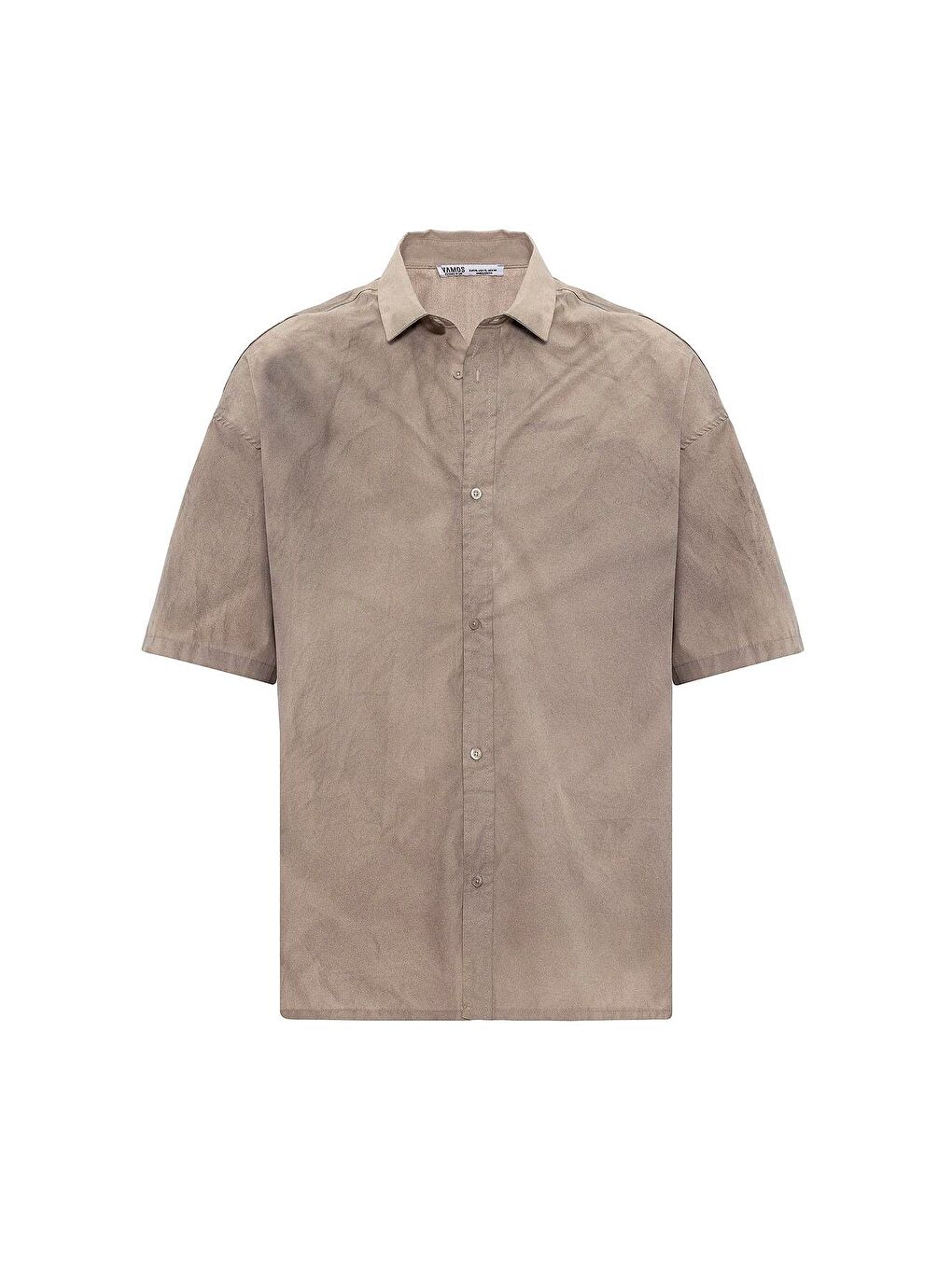 Bej Oversize Yıkamalı Poplin Gömlek Taş-1