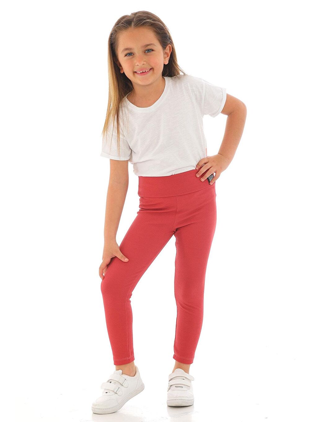 Pembe Fitilli Gül Kurusu Renk Kız Çocuk Tayt-1