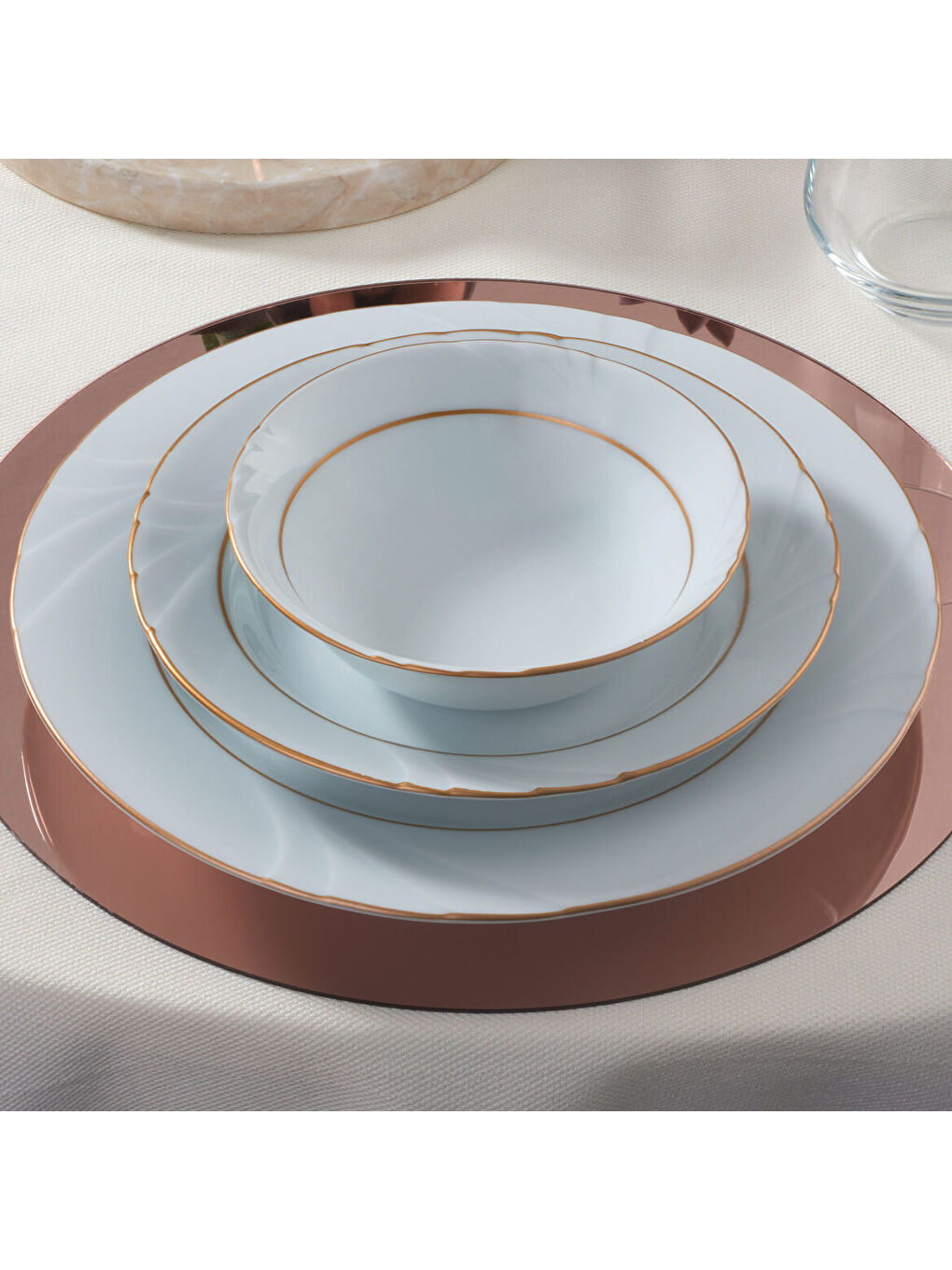 Ekru Soprano 6 Adet 15 cm Çorba Kasesi Mat Altın Yaldız-1