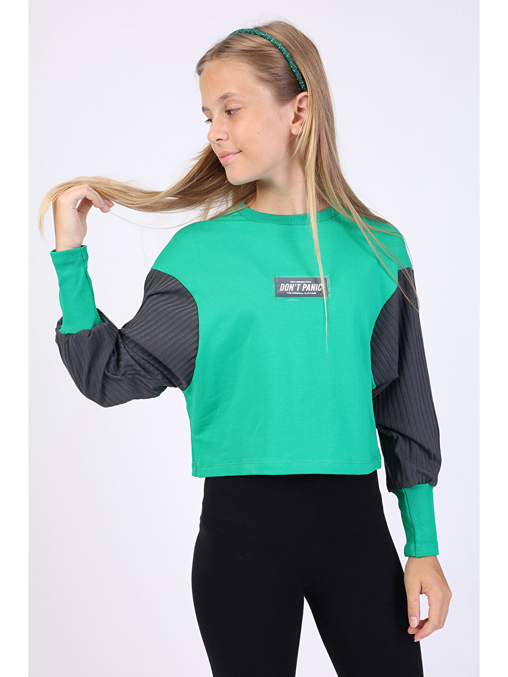 Yeşil Kız Çocuk Sweatshirt