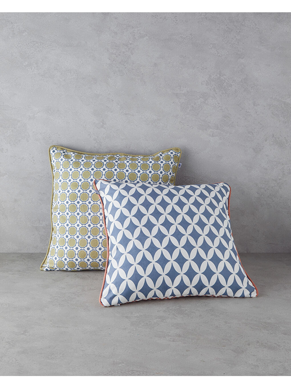 Vertex Çift Taraflı Kırlent Kılıfı 45x45 cm Lacivert – Yeşil-4