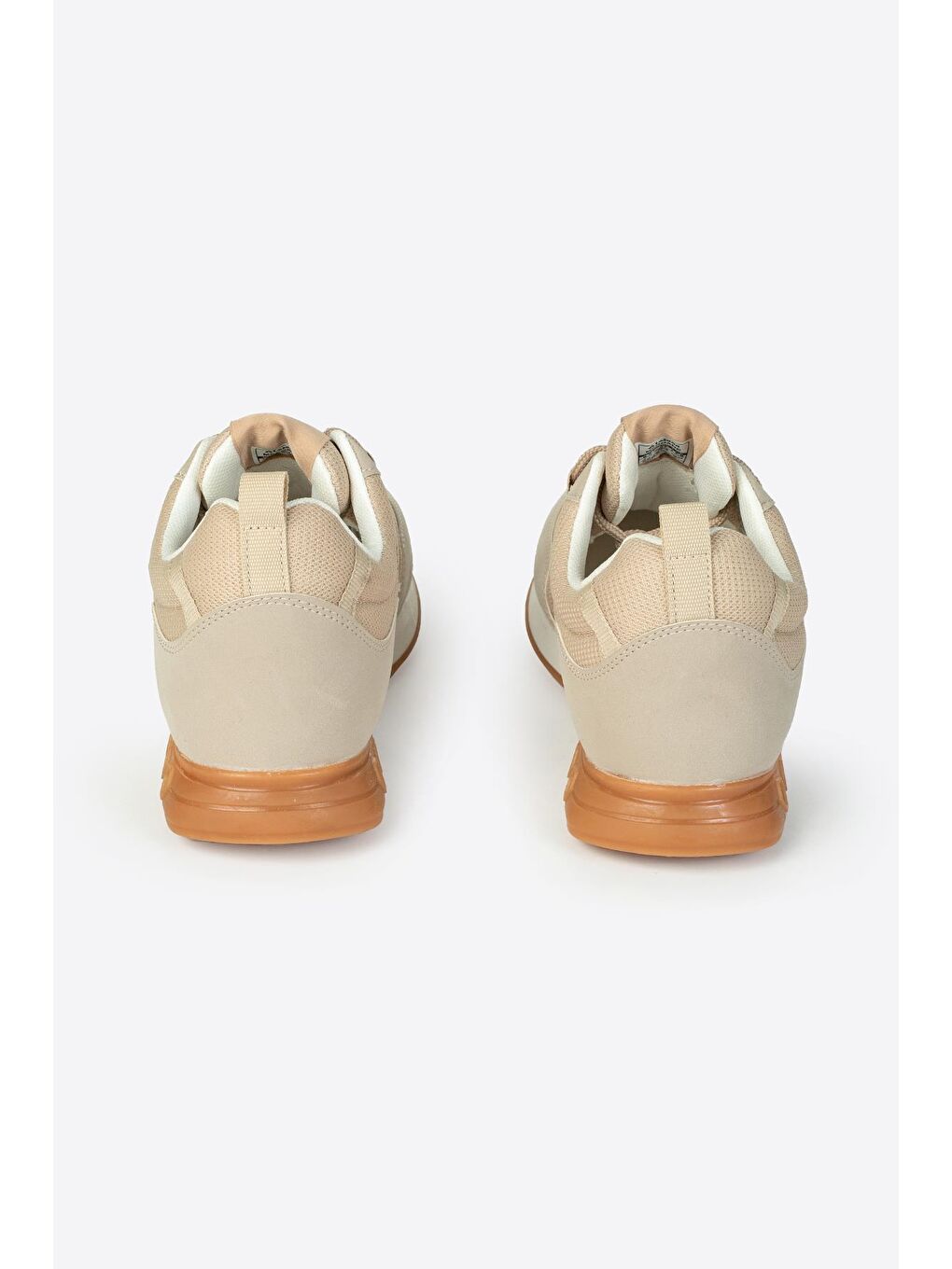 Bej Yuvarlak Burunlu Bağcıklı Erkek Spor Ayakkabı-2