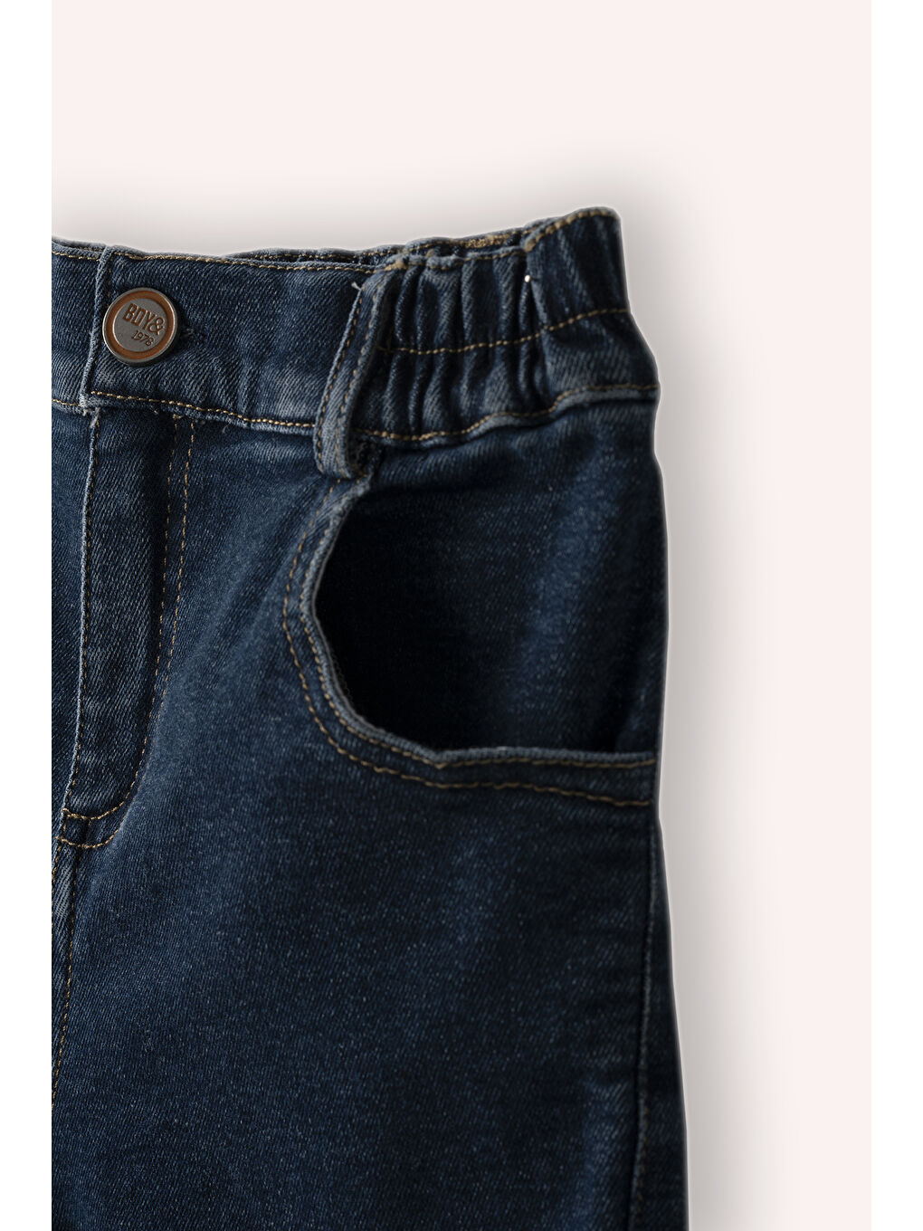 Erkek Çocuk Cepli Denim Şort Lacivert-4