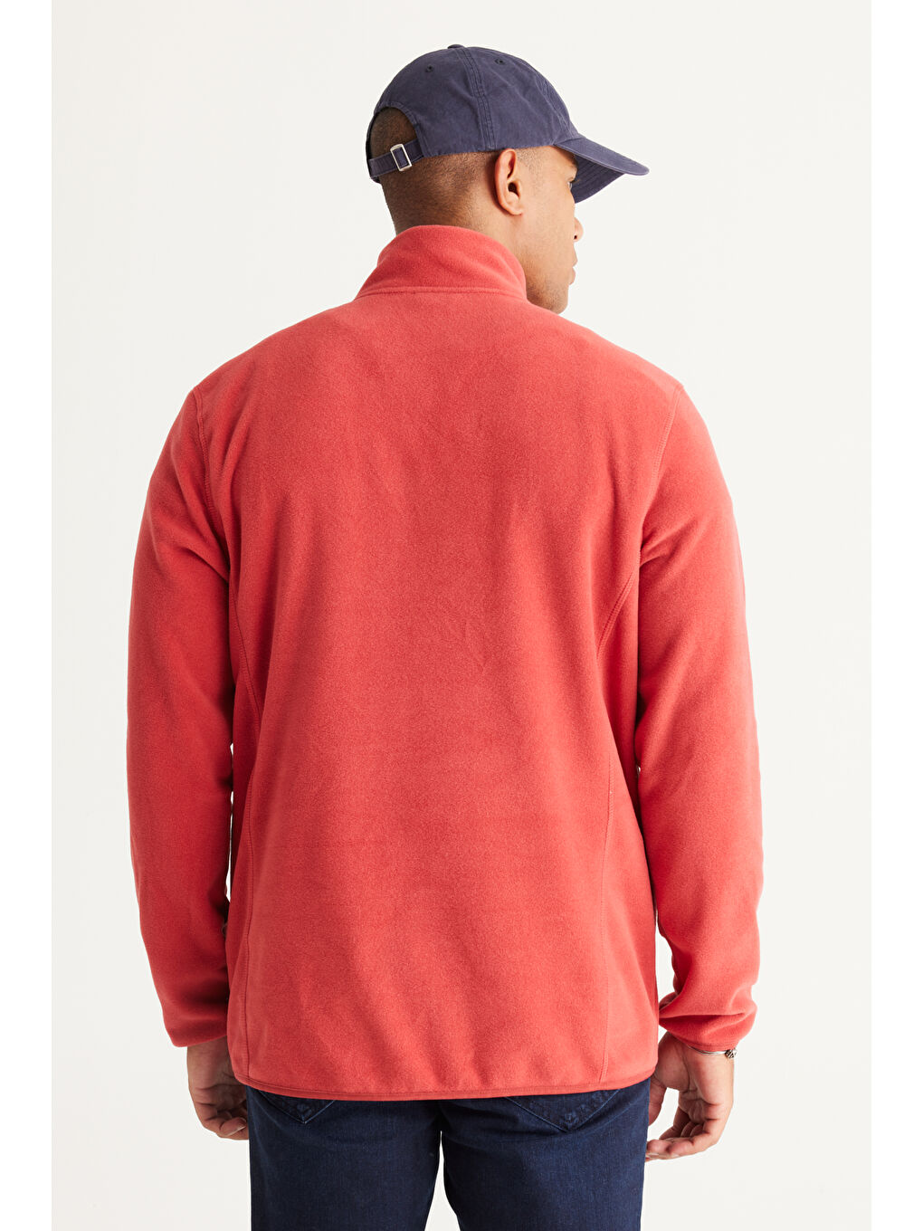 Erkek Mercan Anti-Pilling Tüylenme Yapmayan Standart Fit Bato Yaka Sweatshirt Polar Ceket-6