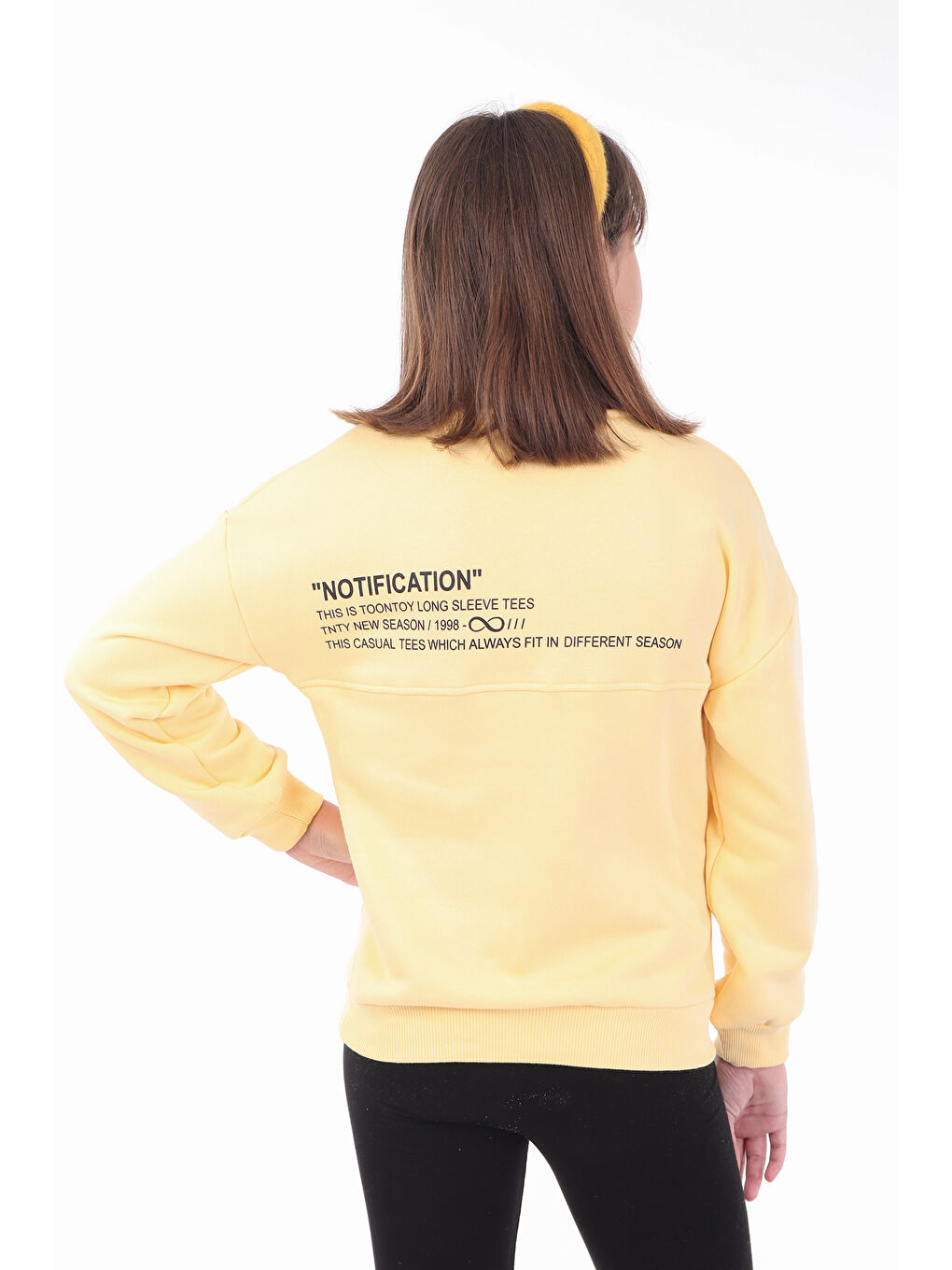 Sarı Kız Çocuk Baskılı Sweatshirt-1