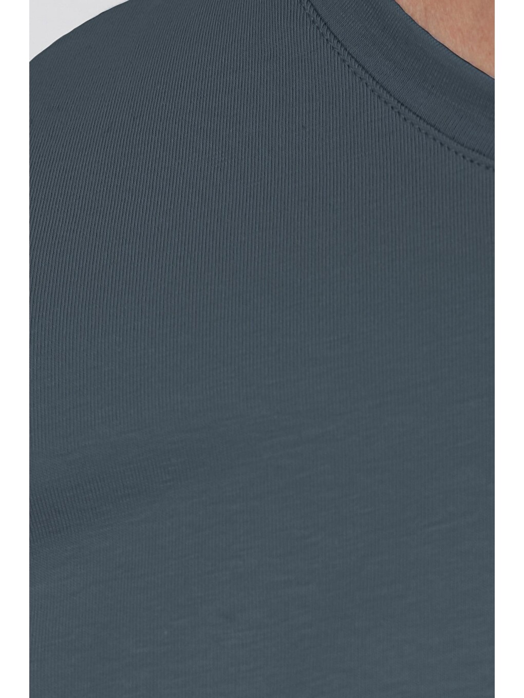 Erkek Slim Fit Dar Kesim Pamuklu Yumuşak Doku Esnek Kumaş Basic Gri Bisiklet Yaka Tişört-3