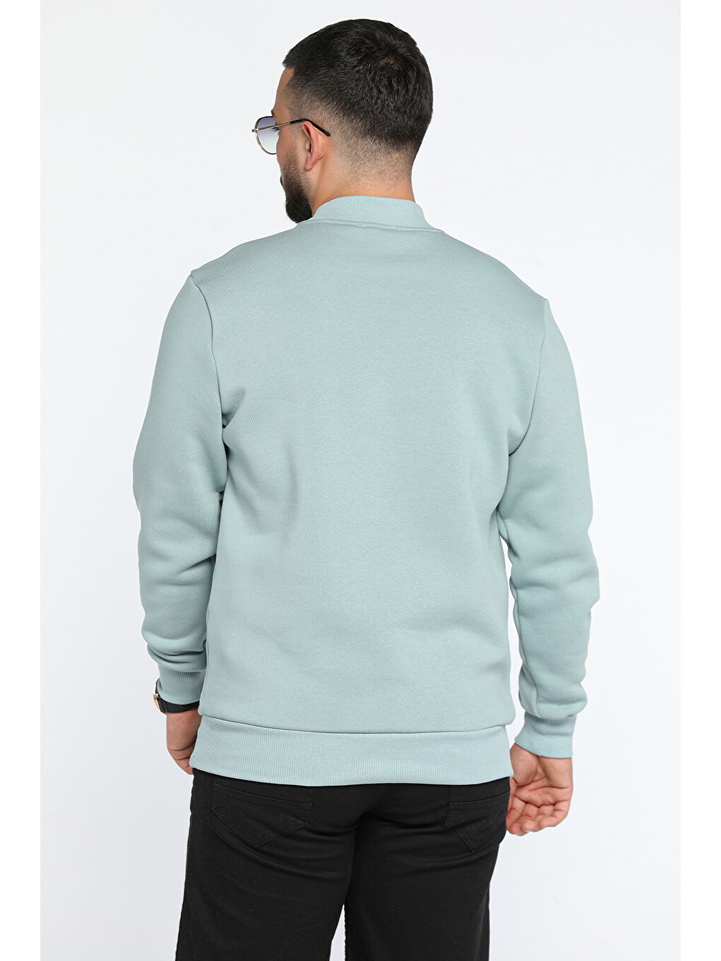 Mishar İtalia Yeşil Erkek Ön Baskılı Şardonlu Üç İplik Sweatshirt - 2