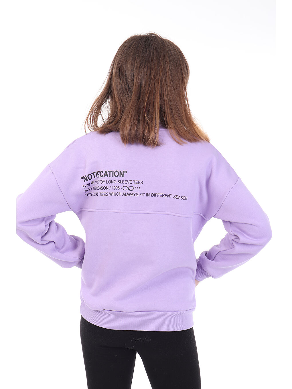 Lila Kız Çocuk Baskılı Sweatshirt-1