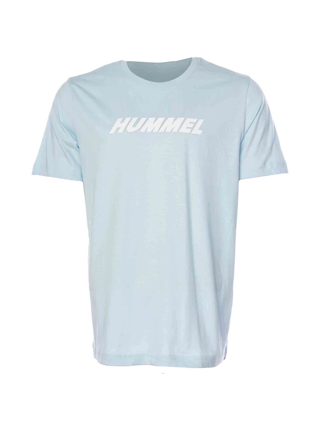 Hummel Mavi Elemental Logo Pamuk Erkek Mavi Yuvarlak Yaka Tişört - 1