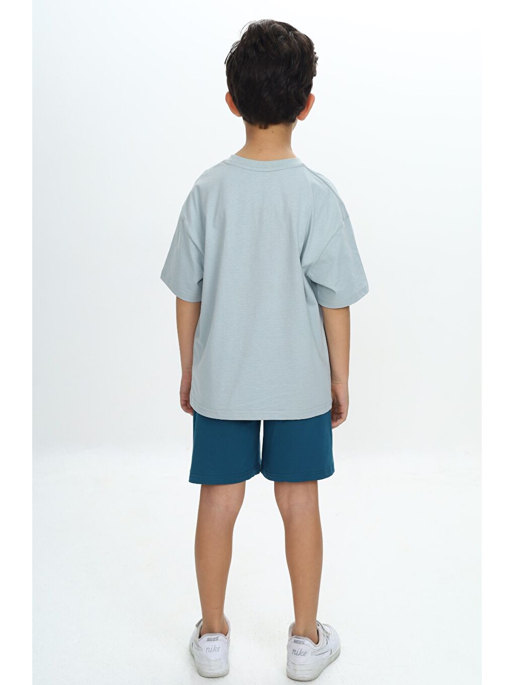 Gri Erkek Çocuk Unlimited Yazı Baskılı Şortlu Takım-3