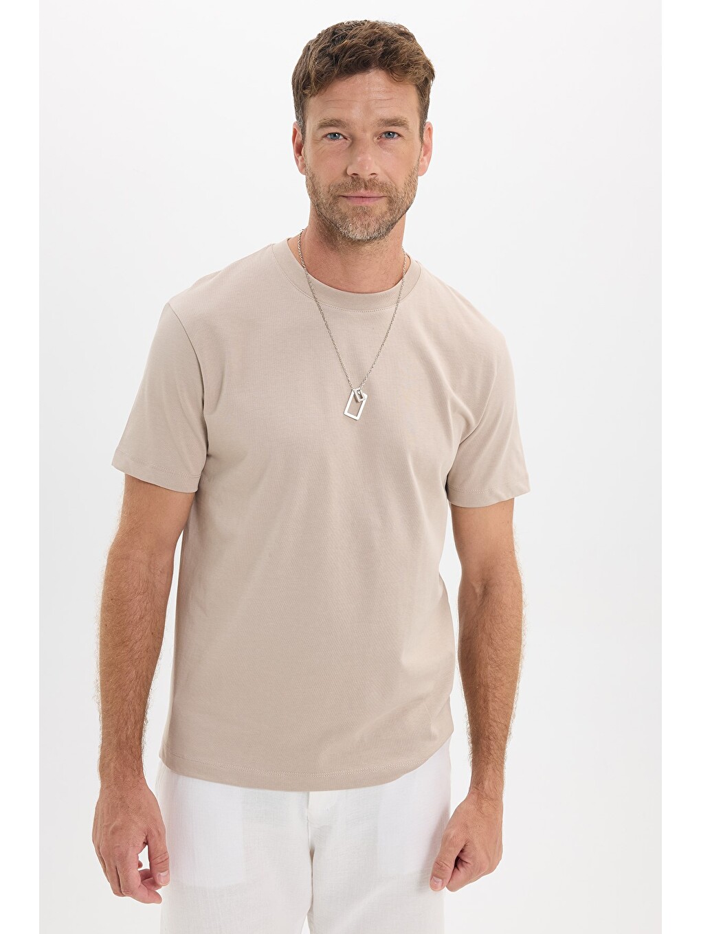 Unisex Regular Fit Rahat Kesim %100 Pamuk Bisiklet Yaka Gri Tişört