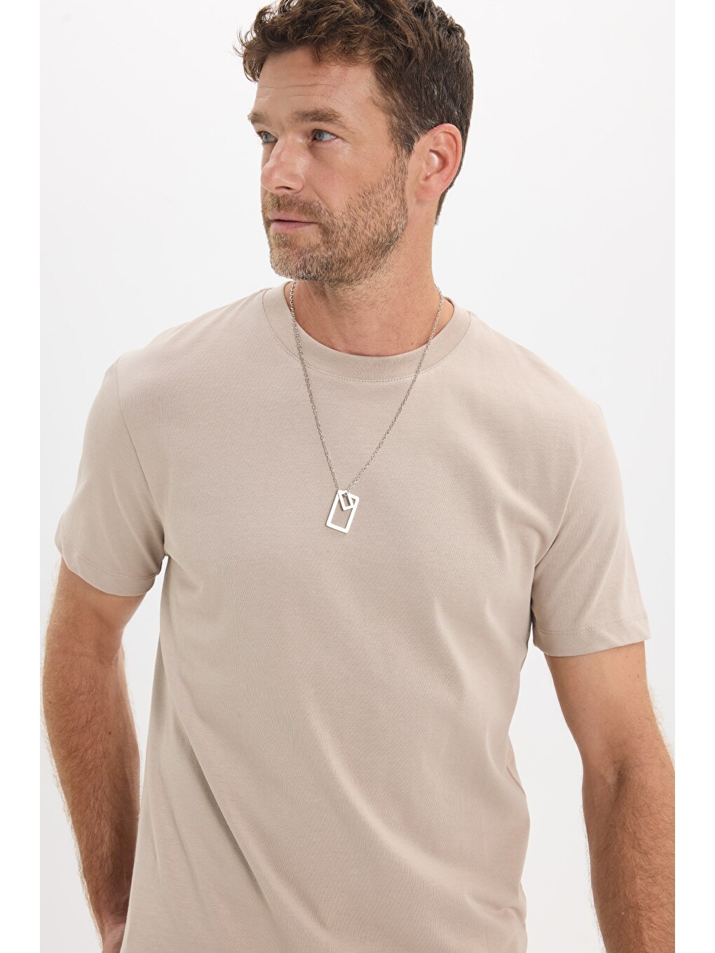Unisex Regular Fit Rahat Kesim %100 Pamuk Bisiklet Yaka Gri Tişört-4