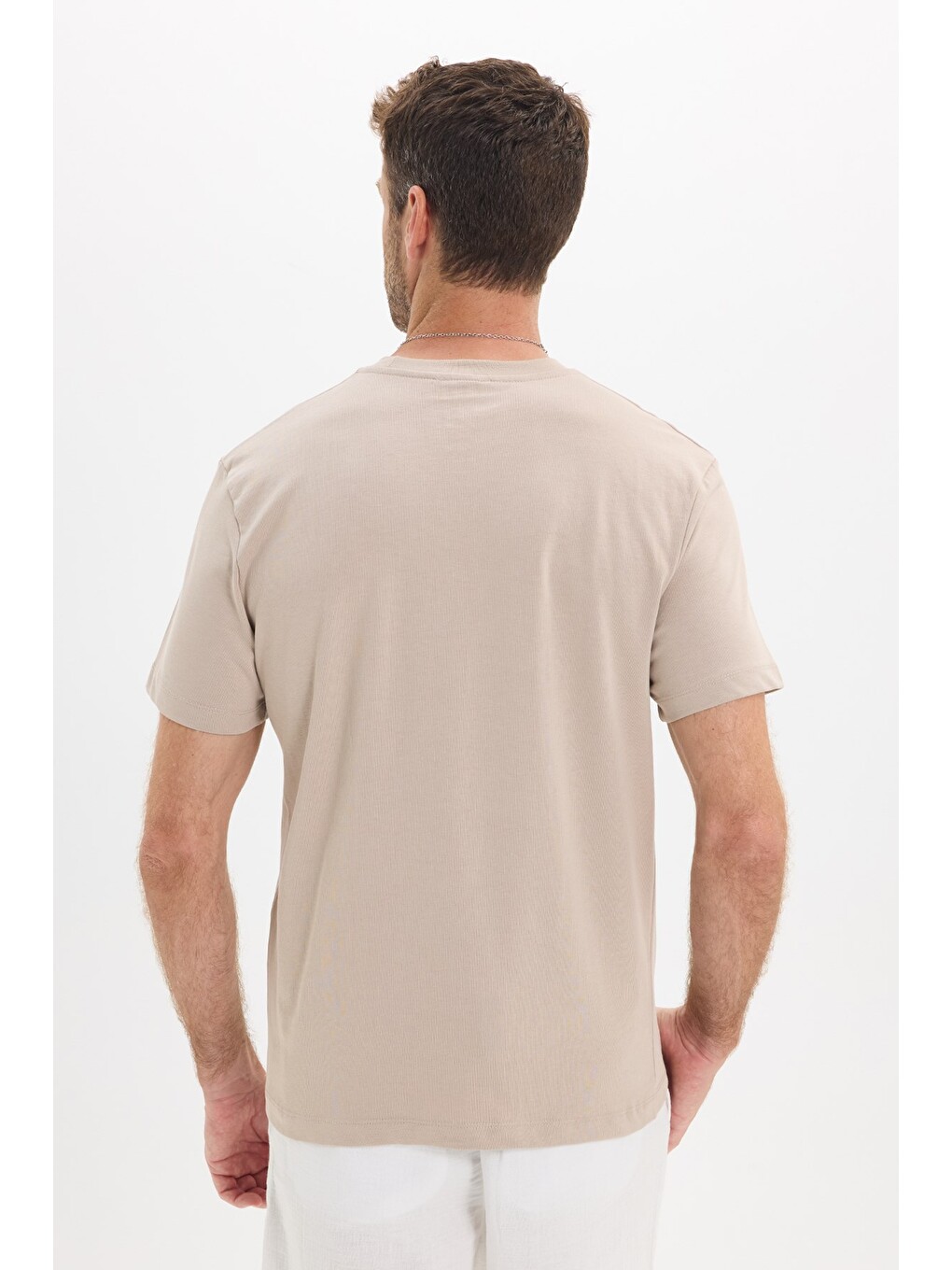 Unisex Regular Fit Rahat Kesim %100 Pamuk Bisiklet Yaka Gri Tişört-7